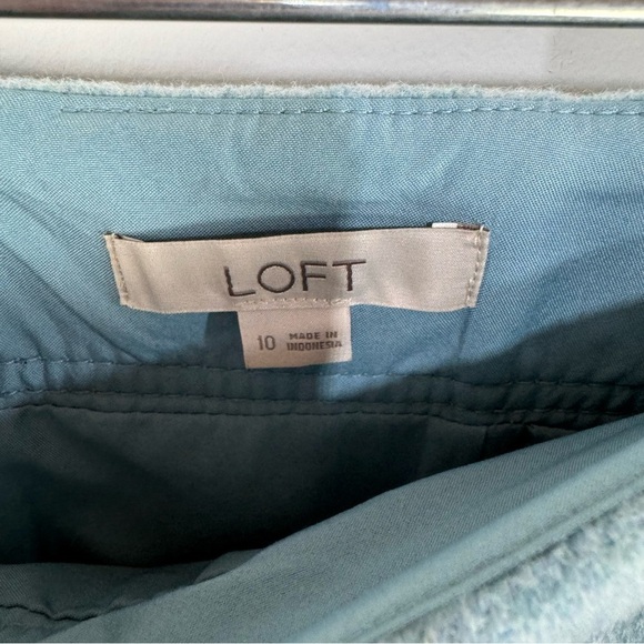 Loft blue Wool Blend Mini Skirt Professional Career wear Office Pastel - Picture 4 of 5